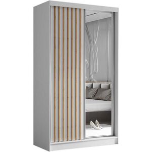 Beautysofa SKŘÍŇ s posuvnými dveřmi Helix 120/216/61 bílá + dub Artisan obraz