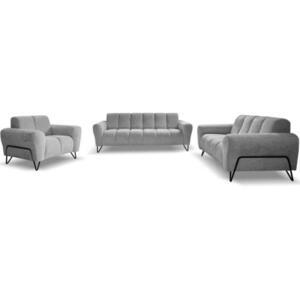 Beautysofa SEDACÍ souprava Volare (pohovky + křeslo), bez funkce spaní, šedá obraz