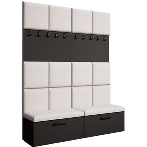Beautysofa PŘEDSÍŇOVÁ sestava Margaret I+I 162/203/43 s čalouněnými panely a botníkem, černá obraz
