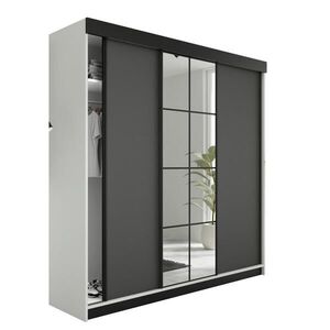 Kier Furniture POSUVNÁ ŠATNÍ SKŘÍŇ LAMARO - 200x205x59cm - Bílá & Grafitová obraz