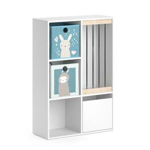 Vicco DĚTSKÁ POLIČKA Luigi Bílá 29.2 x 107.8 cm se 2 skládacími boxy opt.6 obraz