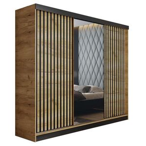Kier Furniture POSUVNÁ ŠATNÍ SKŘÍŇ MALANI - Dub Craft 200x205x59cm obraz