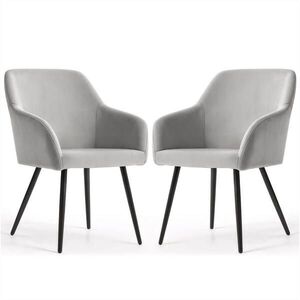 RAUMHIRSCH FURNITURE ČALOUNĚNÁ ŽIDLE, sada 2 ks, kovové nohy šedé, černé 54, 5/83/58 obraz