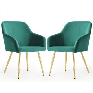 RAUMHIRSCH FURNITURE ČALOUNĚNÁ ŽIDLE, sada 2 ks, kovové nohy zelené, zlaté 54, 5/83/58 obraz