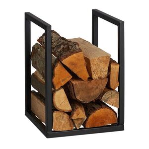 Relaxdays STOJAN Černý na dřevo kov 40 cm obraz