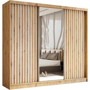 Beautysofa SKŘÍŇ s posuvnými dveřmi Helix 240/216/61 dub Artisan + bílá obraz