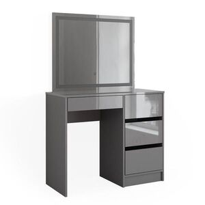 Vicco SADA KOSMETICKÉHO STOLKU Sherry Šedá s vysokým leskem 90 cm se zrcadlem LED obraz