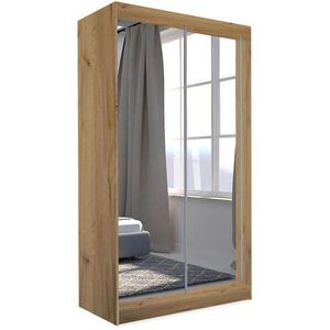 Beautysofa SKŘÍŇ s posuvnými dveřmi Debra 120/216/61 dub Artisan se zrcadlem a zásuvkami obraz