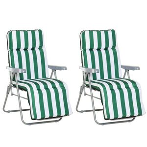 Outsunny LEHÁTKO, 5 poloh, ocel, polyester, pěna, zelená obraz