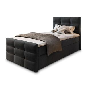 MASSENO AMERICKÁ POSTEL AMON 100x200 cm, s matrací a úložným prostorem, černá obraz
