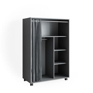 Vicco ŠATNÍ SKŘÍŇ Doros Šedá 100 x 146.6 cm otevřená, na kolečkách obraz