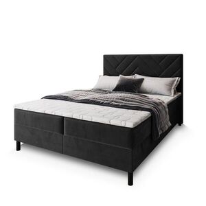MASSENO AMERICKÁ POSTEL ROKIS 180x200 cm, s matrací a úložným prostorem, černá obraz
