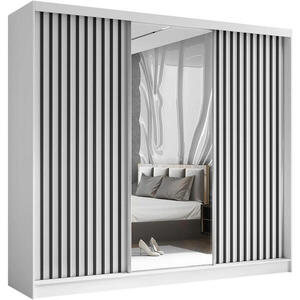 Beautysofa SKŘÍŇ s posuvnými dveřmi Helix 240/216/61 bílá + černá se zásuvkami obraz