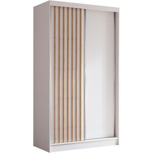Beautysofa SKŘÍŇ s posuvnými dveřmi Helios 120/216/61 bílá + dub Artisan se zásuvkami obraz