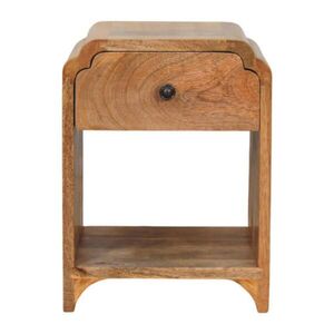 Artisan Furniture NOČNÍ STOLEK z masivního dřeva Newton Mini Oak-ish, 1 zásuvka a otevřená police, béžová obraz