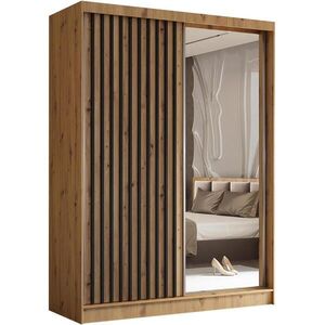 Beautysofa SKŘÍŇ s posuvnými dveřmi Helix 160/216/61 dub Artisan + černá obraz