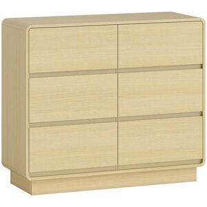 HOMCOM KOMODA MDF přírodní dřevo obraz
