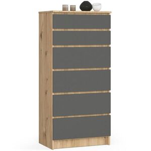 RAUMHIRSCH FURNITURE KOMODA dub Artisan, grafitově šedá 130/60/40 obraz