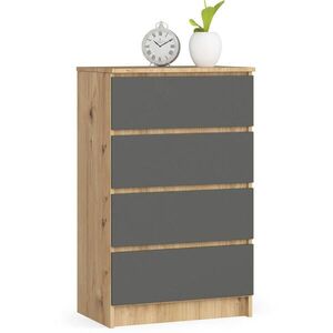 RAUMHIRSCH FURNITURE KOMODA dub Artisan, grafitově šedá 99/60/40 obraz
