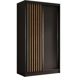 Beautysofa SKŘÍŇ s posuvnými dveřmi Helios 120/216/61 černá + dub Artisan se zásuvkami obraz