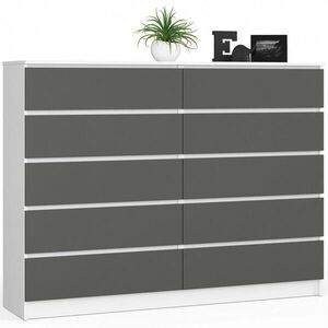 RAUMHIRSCH FURNITURE KOMODA bílá, grafitově šedá 121/160/40 obraz