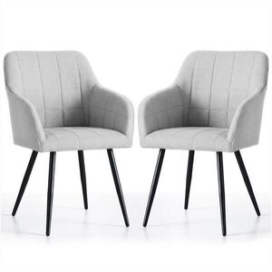 RAUMHIRSCH FURNITURE ČALOUNĚNÁ ŽIDLE, sada 2 ks, kovové nohy, šedá, černá 54/82/58 obraz