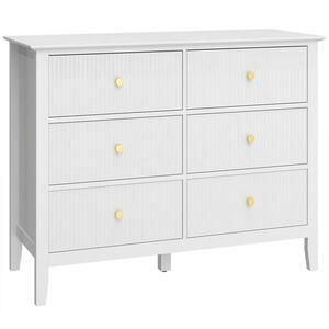 HOMCOM KOMODA se 6 zásuvkami bílá 100/40/78 cm obraz