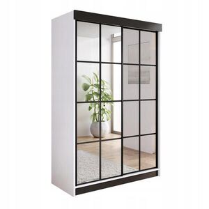 Kier Furniture POSUVNÁ ŠATNÍ SKŘÍŇ ARI 2 se zrcadlem 150 - Bílá obraz