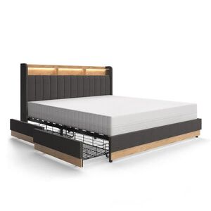 VitaliSpa ČALOUNĚNÁ POSTEL Nura Antracit 180x200 cm se 4 zásuvkami obraz