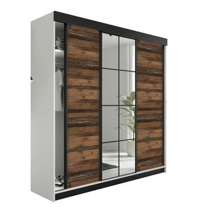Kier Furniture POSUVNÁ ŠATNÍ SKŘÍŇ LAMARO - 200x205x59cm - Bílá & Old Style obraz