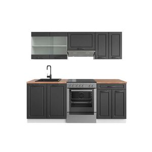 Vicco KUCHYŇSKÝ KOUT R-Line Antracitový venkovský dům/bílá 200 cm , PD Dub obraz