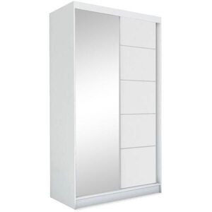 Beautysofa SKŘÍŇ s posuvnými dveřmi Marika 120/216/61 bílá se zrcadlem a zásuvkami obraz