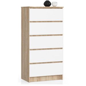 RAUMHIRSCH FURNITURE KOMODA dub Sonoma, bílá 121/60/40 obraz