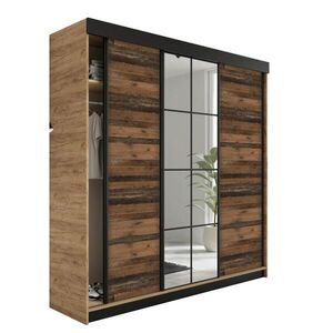 Kier Furniture POSUVNÁ ŠATNÍ SKŘÍŇ LAMARO - 200x205x59cm - Dub Craft & Old Style obraz