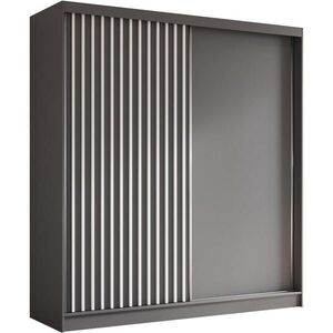Beautysofa SKŘÍŇ s posuvnými dveřmi Helios 200/216/61 šedá + bílá se zásuvkami obraz