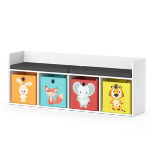 Vicco DĚTSKÁ POLICE Luigi Bílá 31.2 x 53.4 cm se 4 skládacími boxy opt.1 obraz