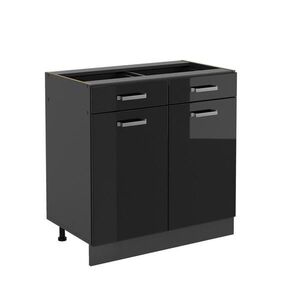 Vicco SPODNÍ SKŘÍŇKA KUCHYŇSKÉ LINKY R-Line Černý vysoký lesk 80 cm bez pracovní desky obraz