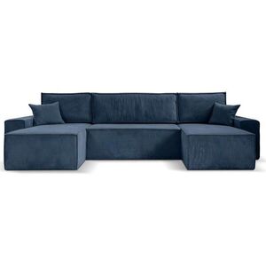 Beautysofa SEDACÍ SOUPRAVA Hektor U s funkcí spaní, tmavě modrá obraz