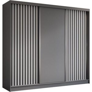 Beautysofa SKŘÍŇ s posuvnými dveřmi Helios 240/216/61 šedá + bílá se zásuvkami obraz