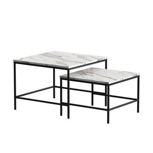 Vicco STOLEČEK KÁVOVÝ STOLÍK Ramio Bílá/černá 60 x 60 cm 2 díly obraz