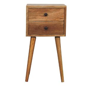 Artisan Furniture NOČNÍ STOLEK Mini v dubovém vzhledu, 2 zásuvky, béžový obraz