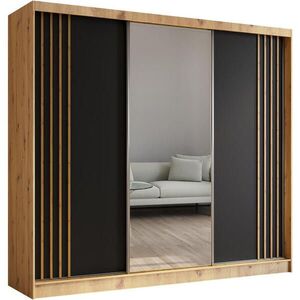 Beautysofa SKŘÍŇ s posuvnými dveřmi Nela 240/216/61 dub Artisan se zásuvkami obraz