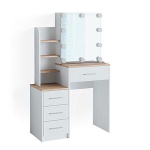 Vicco TOALETNÍ STOLEK Conrada Bílá/Sonoma 80 cm s LED osvětlením obraz