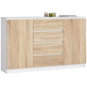 RAUMHIRSCH FURNITURE KOMODA bílá, dub Sonoma 99/160/40 obraz