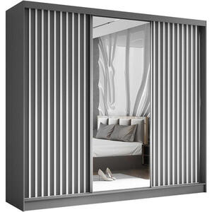 Beautysofa SKŘÍŇ s posuvnými dveřmi Helix 240/216/61 šedá + bílá obraz