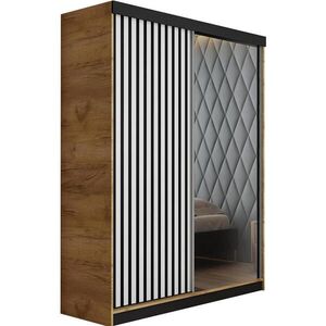 Kier Furniture POSUVNÁ ŠATNÍ SKŘÍŇ MALANI - Dub Craft & Bílá 138x205x59 cm obraz