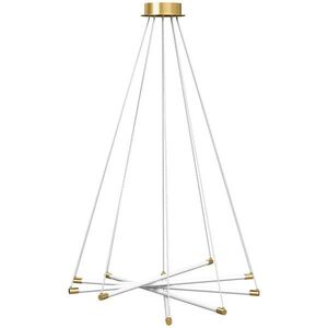 HOMCOM LED STROPNÍ SVÍTIDLO, 50 W, 5 nastavitelných světelných trubic, nastavitelné, zlatá + bílá obraz