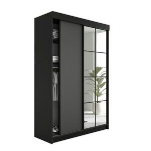 Kier Furniture POSUVNÁ ŠATNÍ SKŘÍŇ LAMARO - 138x205x59 - Černá & Grafitová obraz