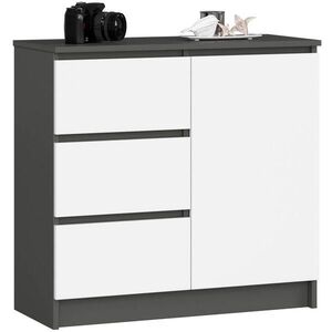 RAUMHIRSCH FURNITURE KOMODA grafitově šedá, bílá 77/80/35 obraz