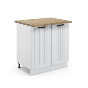 Vicco SPODNÍ SKŘÍŇKA KUCHYŇSKÉ LINKY Fame-Line, Bílý venkovský dům/Bílá, 80 cm pracovná doska Dub Goldkraft obraz